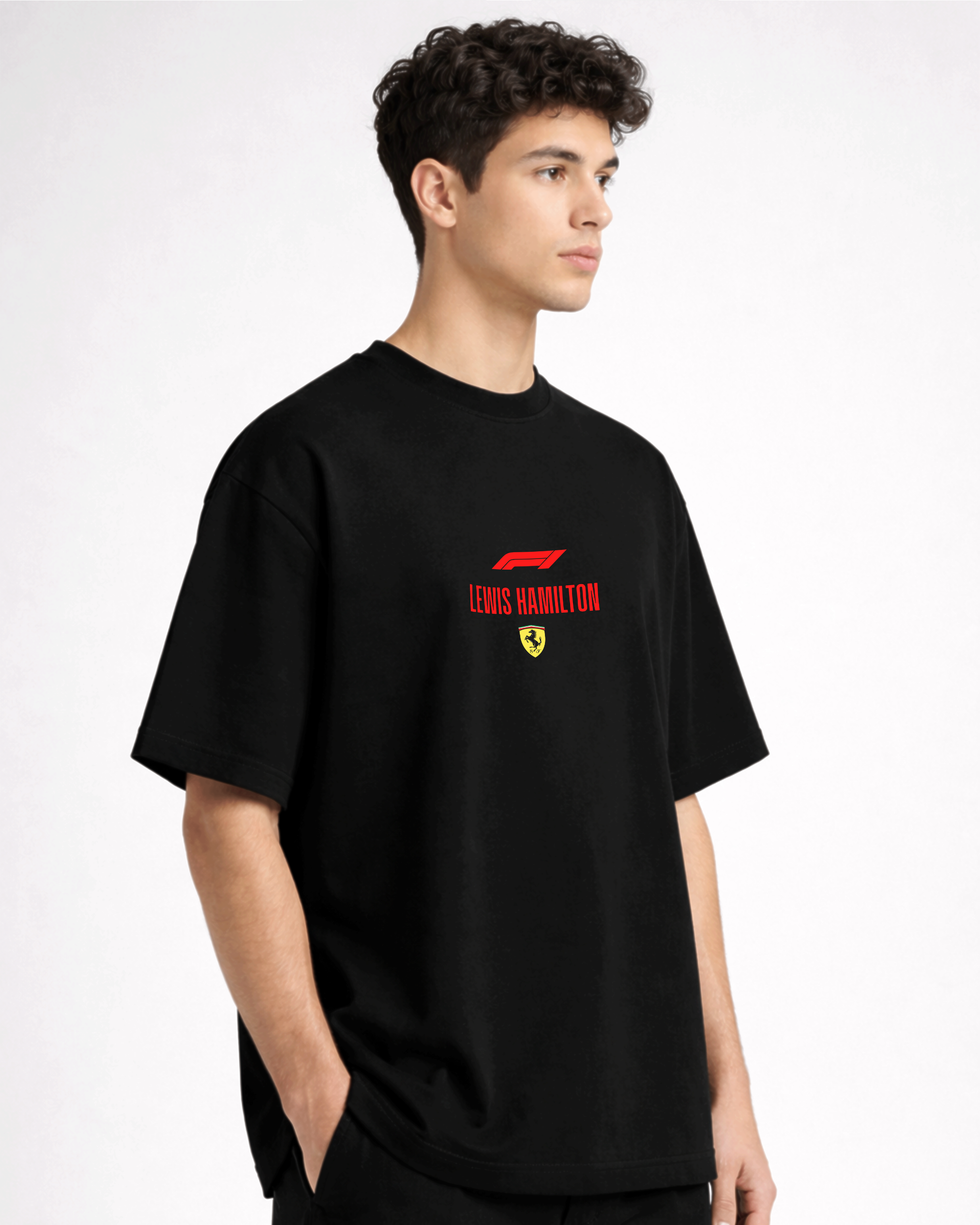 F1  Racing Oversized Black Tee