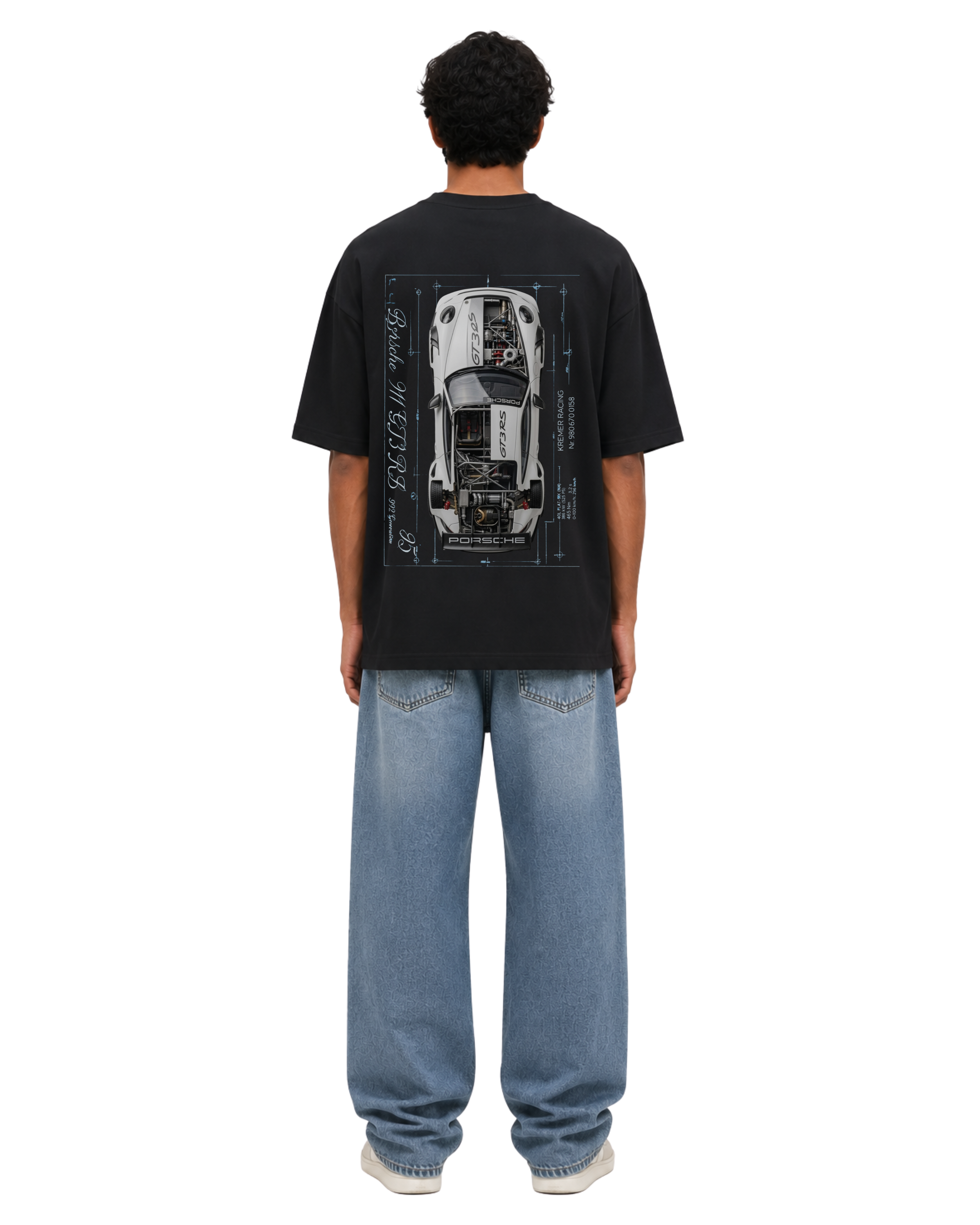 Porsche 911 GT3 RS Blueprint Oversized T-Shirt